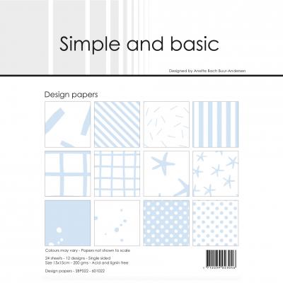 Simple and Basic Paper Pad Designpapier - Basic Hellblau